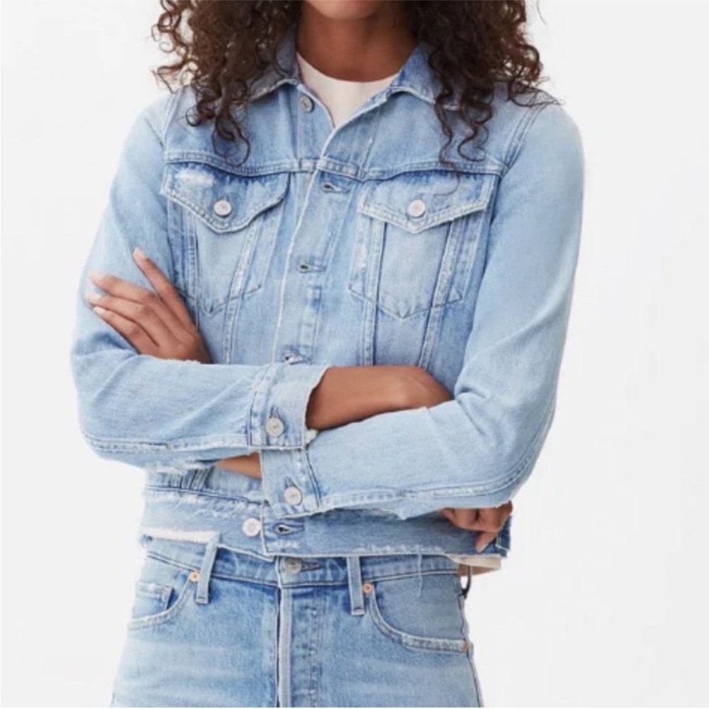 CITIZENS OF HUMANITY Nica Slim Cut Denim Jacket in Dreamlight sz L NWT